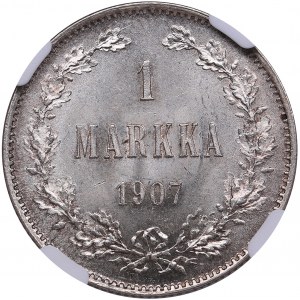 Russia, Finland 1 markka 1907 L - NGC MS 66