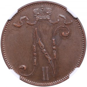 Russia, Finland 5 pennia 1907 - NGC MS 62 BN