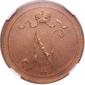 Russia, Finland 10 pennia 1915 - NGC MS 64 RD