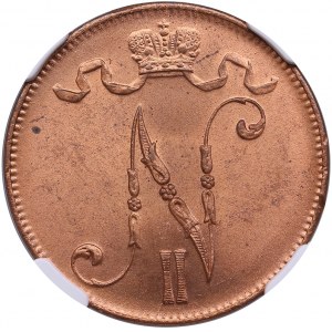 Russia, Finland 5 pennia 1915 - NGC MS 65 RD