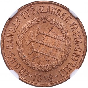 Finland 5 pennia 1918 - NGC MS 64 RB