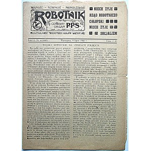 ROBOTNIK. Centralny Organ P.P.S. W-wa, 9 lipca 1944 r. Rok LI. Nr 4 (8063).Format jw. s. 8