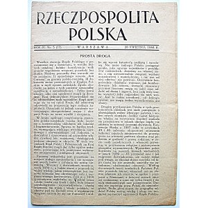 RZECZPOSPOLITA POLSKA. W-wa, 28 kwietnia 1944 r. Rok IV. Nr 5 (77). Format 15/21 cm. s. 16...