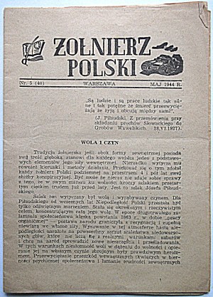 ŻOŁNIERZ POLSKI. W-wa, maj 1944. nr 5 (40)...