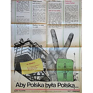 [GAZETA PLAKATOWA Nr 7/Wrzesień 1982 r.]. Aby Polska była Polską... W-wa 1982. Wydawnictwo...