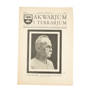 [PIŁSUDSKI] Czasopismo Akwarium i Terrarystyka z okładką upamiętniającą zgon Marszałka Polski Józefa Piłsudskiego, czerwiec 1935r.