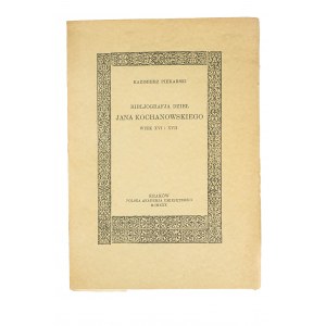 [KOCHANOWSKI JAN] PIEKARSKI Kazimierz - Bibliografia dzieł Jana Kochanowskiego wiek XVI i XVII, Kraków 1930r.
