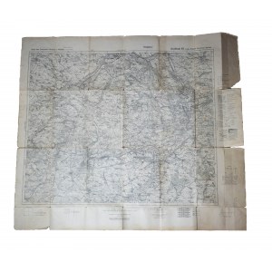 [LESZNO-KOSTRZYN-ŚREM-GOSTYŃ] Mapa Lissa - Kosten - Schrimm - Gostyn, rozmiar 82 x 71cm, skala 1: 100.000, wydanie 1939r.