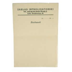 Rachunek / czysty balnekiet [8 sztuk]: Zakład Introligatorski W. Strzedziński, Łódź, Sienkiewicza 85, lata 40-te XXw.