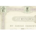 [STRZAŁKOWO - kowal] List mistrzowski Zarząd Cechowy pospolitego cechu w Strzałkowie, datowany 25 lipca 1900r.