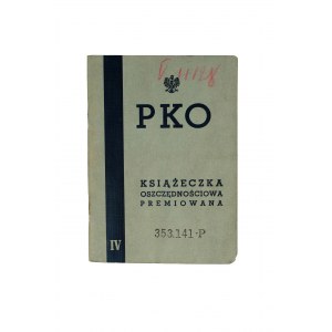 Książeczka Oszczędnościowa PREMIOWANA PKO , założona 19.V.1937r.