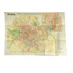 KRAKÓW / KRAKAU Stolica niemieckiej Generalnej Gubernii z rozkładaną mapą 70,5 x 52,5cm