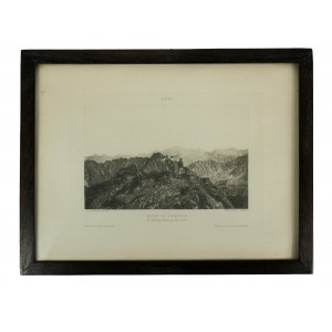[TATRY] Widok ze Świnicy w stronę Koziego Wierchu, fot. z natury dr Z. Jaworski, [heliograwiura], 36 x 27,5cm, 1900r.