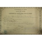 [SORBONA] Dyplom ukończenia studiów przez polkę Anne Lipińską [1907r.]