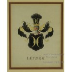 [HERALDYKA XVIIIw.] Cztery grafiki (akwarela kolor) z herbami: Leyser, Windeck, Ingenrahe i de la Barre