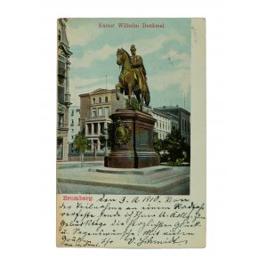 [BYDGOSZCZ] Pocztówka Bromberg - Kaiser Wilhelm Denkmal, z obiegu, długi adres