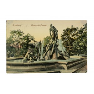 [BYDGOSZCZ] Pocztówka Bromberg - Monumental Brunnen / Bydgoszcz - Monumentalna rzeźba, z obiegu pocztowego, 9 x 14cm
