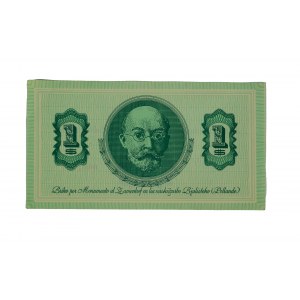 [CEGIEŁKA] Banknot 1$ cegiełka na pomnik Zamenhoffa w jego rodzinnym mieście Białystok