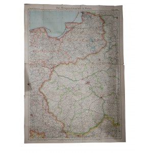 Mapa Der Kriegsschauplatz in Polen / Teatr wojny w Polsce, Carl Flemming, A.G. Berlin und Glogau, 78 x 109cm, skala 1:600.000