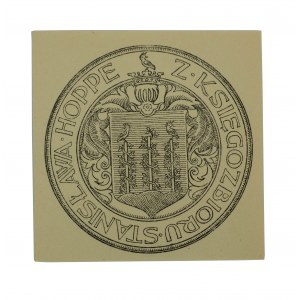 Exlibris Z księgozbioru Stanisława Hoppe, 8 x 8cm