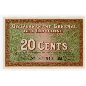 French Indochina 20 Cents 1939 (ND)