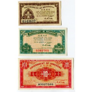 Hong Kong 1 - 5 - 10 Cents 1941 (ND)