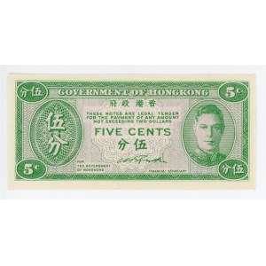 Hong Kong 5 Cents 1945 (ND)