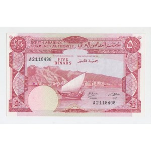 Yemen Democratic Republic South Arabia 5 Dinars 1984 (ND)
