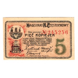 Russia - Poland Czestochowy 5 Kopeks 1916