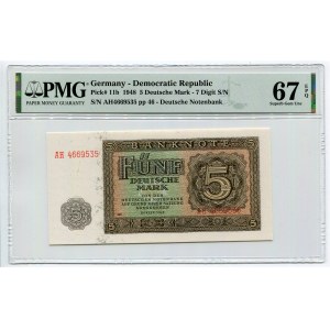 Germany - DDR 5 Deutsche Mark 1948 PMG 67 EPQ