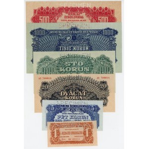 Czechoslovakia Fullset of Banknotes 1944 Specimen Set