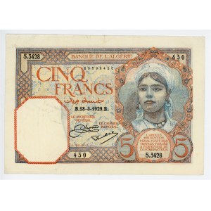 Algeria 5 Francs 1929