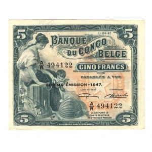 Belgian Congo 5 Francs 1947