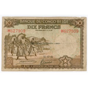 Belgian Congo 10 Francs 1942