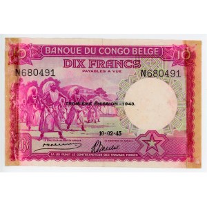 Belgian Congo 10 Francs 1943