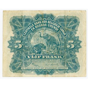 Belgian Congo 5 Francs 1953