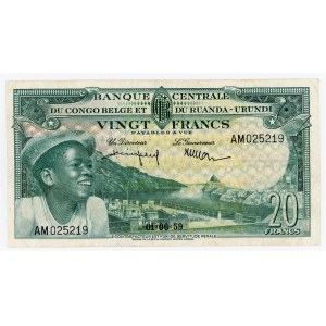 Belgian Congo 20 Francs 1959