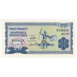 Burundi 20 Francs 1973