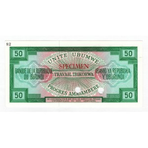Burundi 50 Francs 1968 Specimen Trial Color