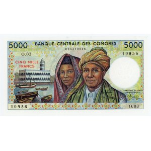 Comoros 5000 Francs 1986 - 1994 (ND)