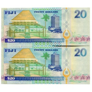 Fiji 2 x 20 Dollars 1996 (ND) Consecutive Numbers