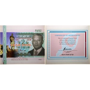 Fiji 2 Dollars 2000 in Original Folder