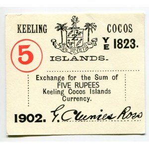 Keeling Cocos Islands 5 Rupees 1902