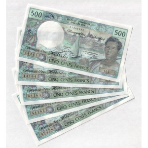 New Hebrides 5 x 500 Francs 1970 (ND)
