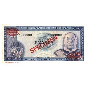 Tonga 10 Pa'anga 1973 Specimen