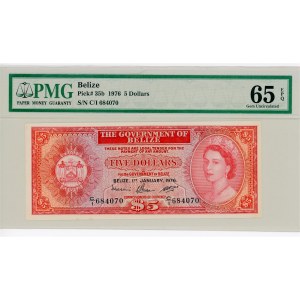 Belize 5 Dollars 1976 PMG 65 EPQ