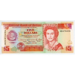 Belize 5 Dollars 1991