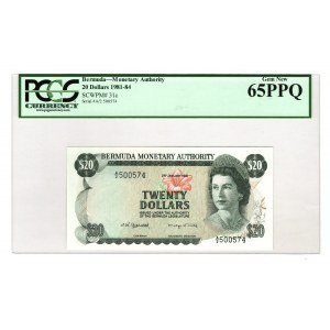 Bermuda 20 Dollars 1981 PCGS 65 PPQ