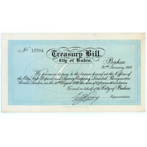 Brazil Bahia Treasury Bill 16 Centimes 1919