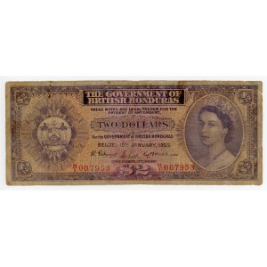 British Honduras 2 Dollars 1955